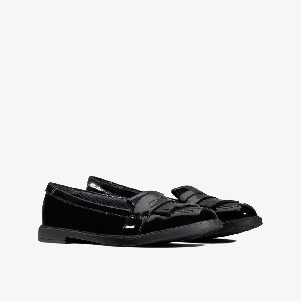 Clarks School Scala Bright Kid Black Patent Wide - 2.5 Image 4