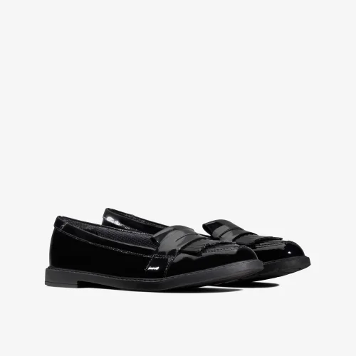 Clarks School Scala Bright Kid Black Patent Wide - 2.5 Image 4
