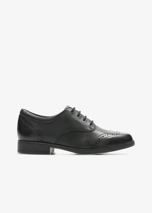 Clarks School Girls Black Sami Walk K Leather Wide - 10.5 Infants Image 1