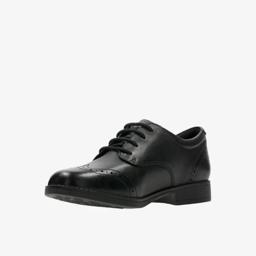 Clarks School Sami Walk K Black Leather Wide - 10.5 Infants Image 4