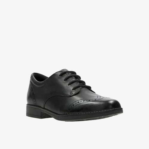 Clarks School Sami Walk K Black Leather Wide - 10.5 Infants Image 3