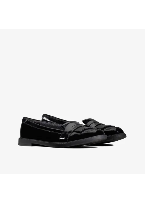 Clarks School Girls Black Scala Bright Kid Patent Standard - 2 Image 4