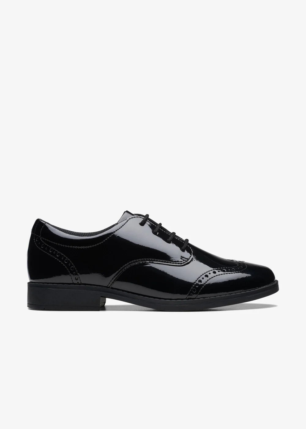 Clarks School Sami Walk Youth Black Patent Wide - 3 Image 1