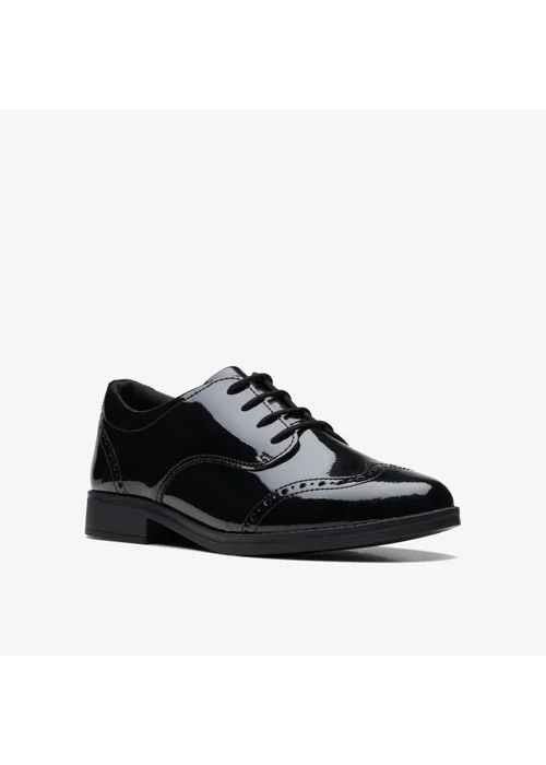 Clarks School Sami Walk Youth Black Patent Wide - 3 Image 3