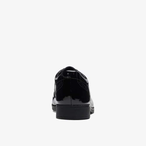 Clarks School Girls Black Sami Walk Youth Patent Wide - 3 Image 5