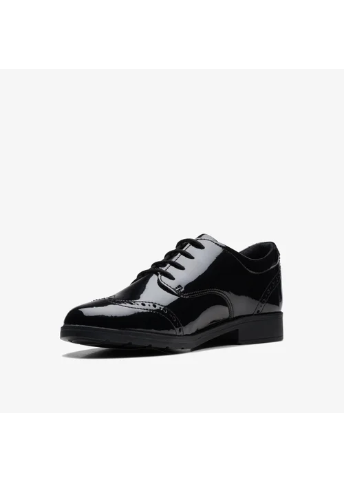 Clarks School Sami Walk Youth Black Patent Standard - 5 Image 4