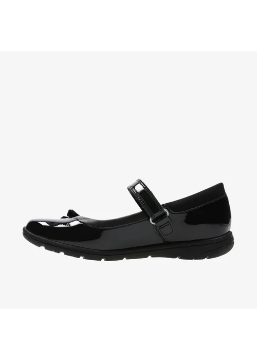 Clarks School Venture Star Black Patent Extra Wide - 13.5 Infants Image 2