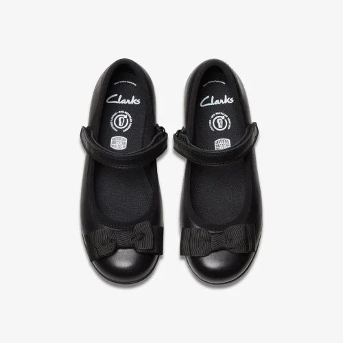 Clarks School Scala Tap Kid Black Leather Narrow - 10.5 Infants Image 6