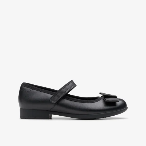 Clarks School Scala Tap Kid Black Leather Narrow - 10.5 Infants Image 1