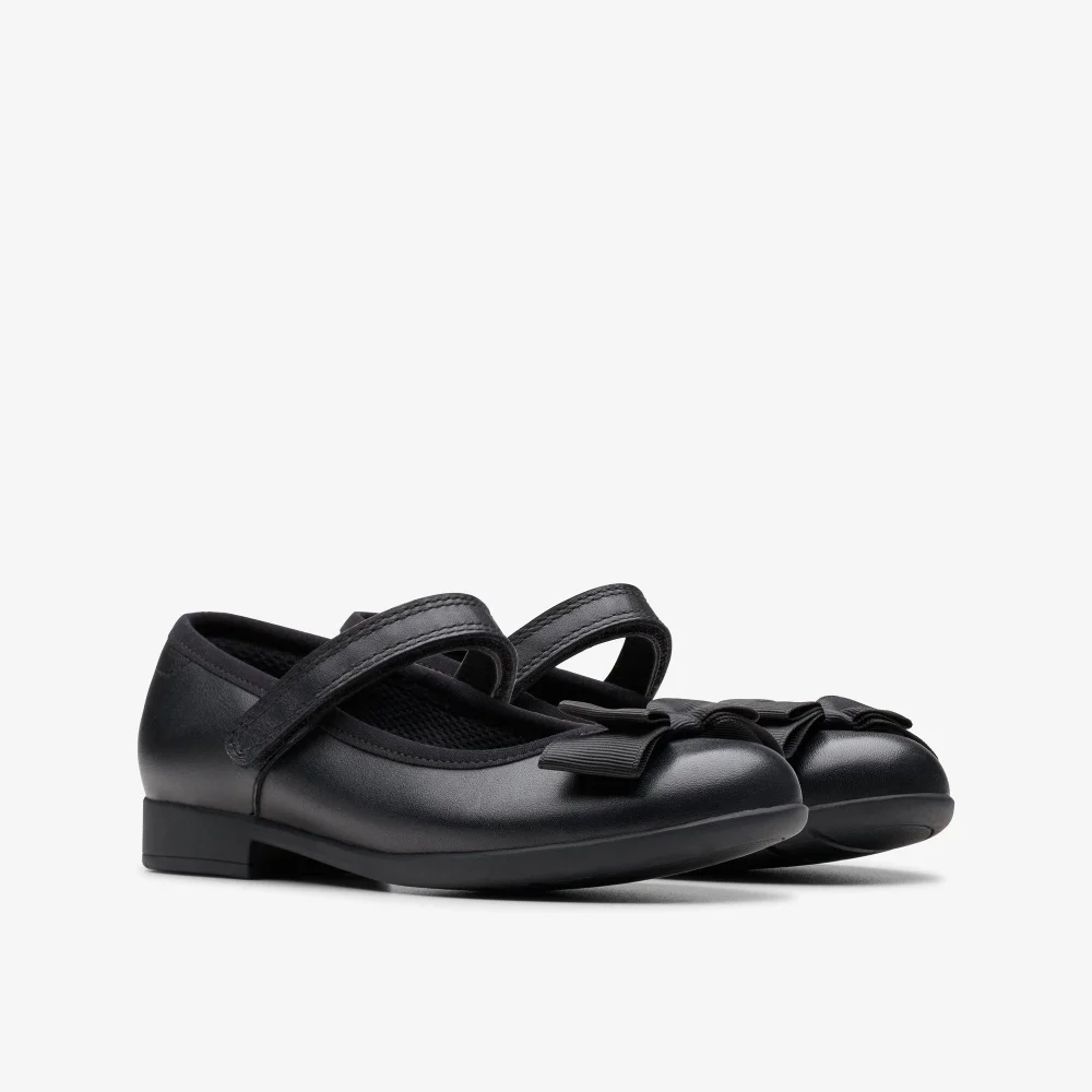 Clarks School Scala Tap Kid Black Leather Narrow - 10.5 Infants Image 4
