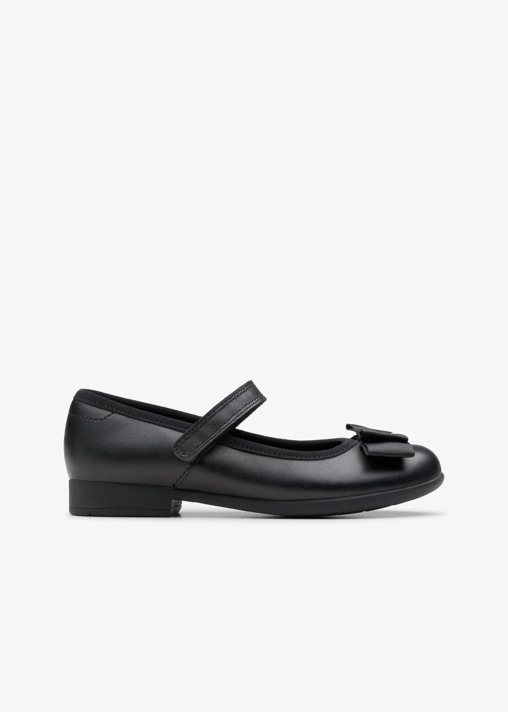 Clarks School Girls Black Scala Tap Kid Leather Narrow - 10 Infants Image 1