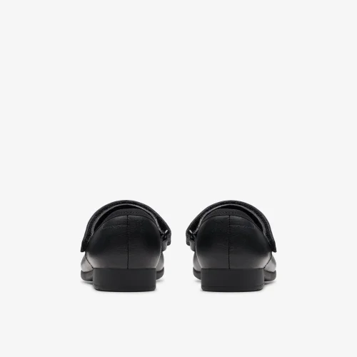 Clarks School Scala Tap Kid Black Leather Narrow - 10.5 Infants Image 5