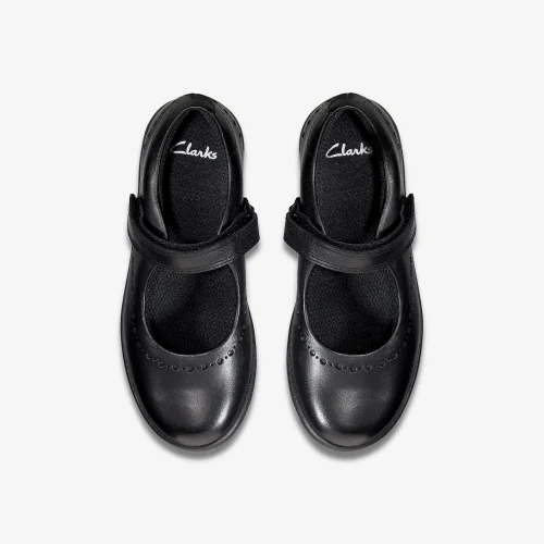 Clarks School Etch Craft Kid Black Leather Extra Wide - 10.5 Infants Image 6