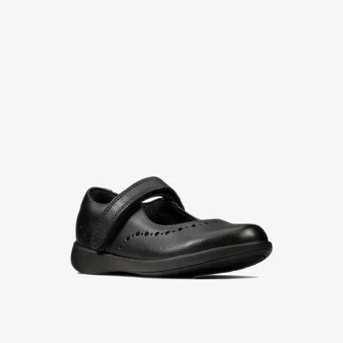 Clarks School Etch Craft Toddler Black Leather Wide - 8 infants Image 3