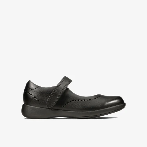 Clarks School Etch Craft Toddler Black Leather Wide - 8 infants Image 1