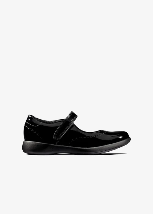 Clarks School Etch Craft Toddler Black Patent Standard - 9 Infants Image 1