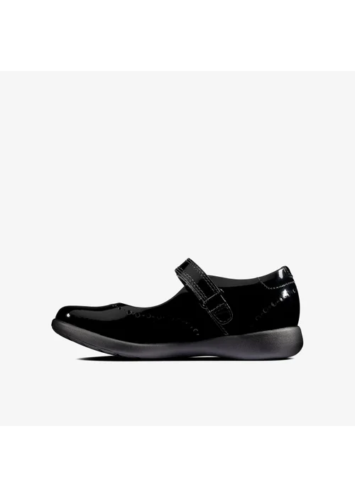 Clarks School Etch Craft Toddler Black Patent Standard - 9 Infants Image 2