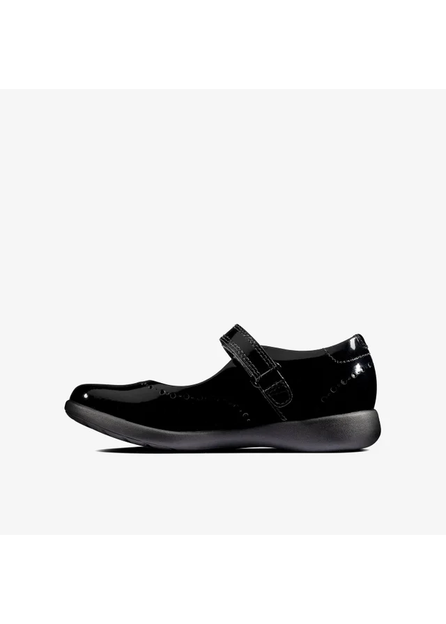 Clarks School Girls Black Etch Craft Toddler Patent Wide