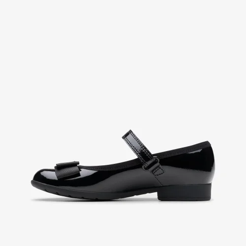Clarks School Scala Tap Kid Black Patent Extra Wide - 10 Infants Image 2