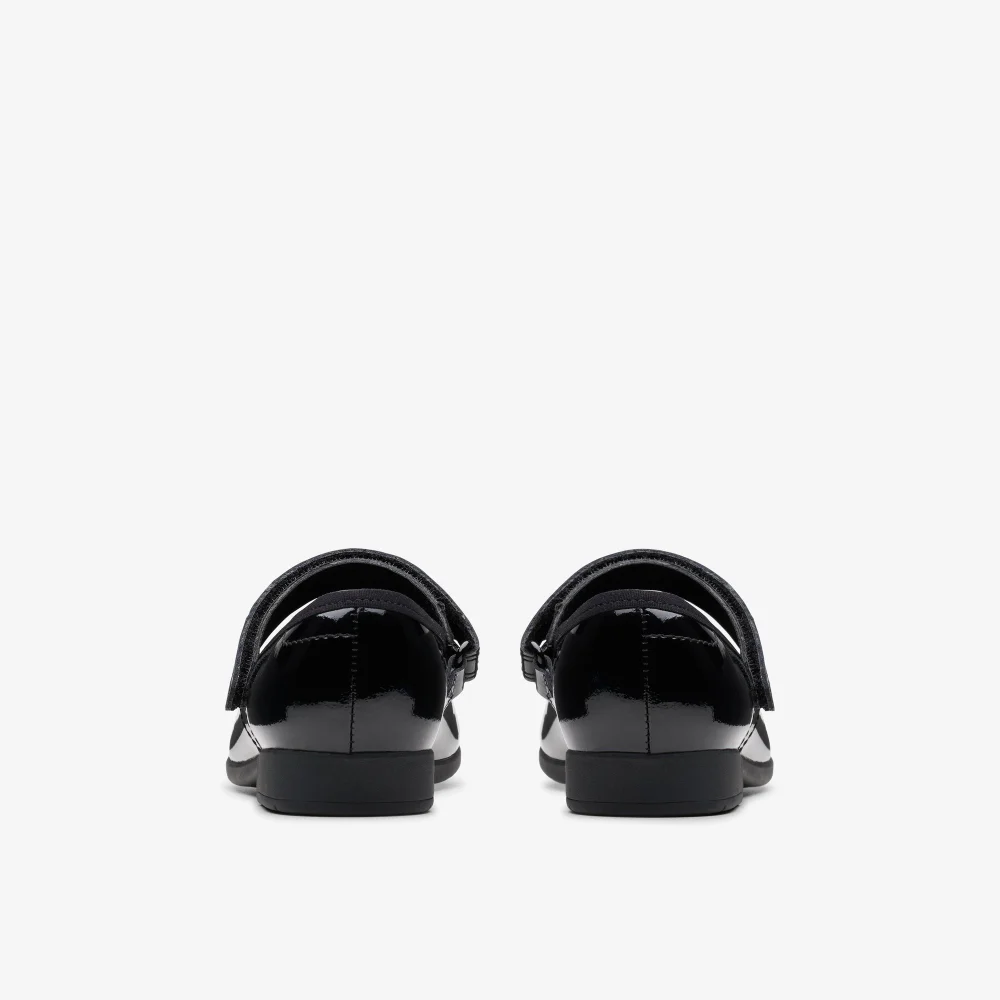 Clarks School Scala Tap Kid Black Patent Extra Wide - 10 Infants Image 5