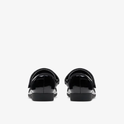 Clarks School Scala Tap Kid Black Patent Extra Wide - 10 Infants Image 5