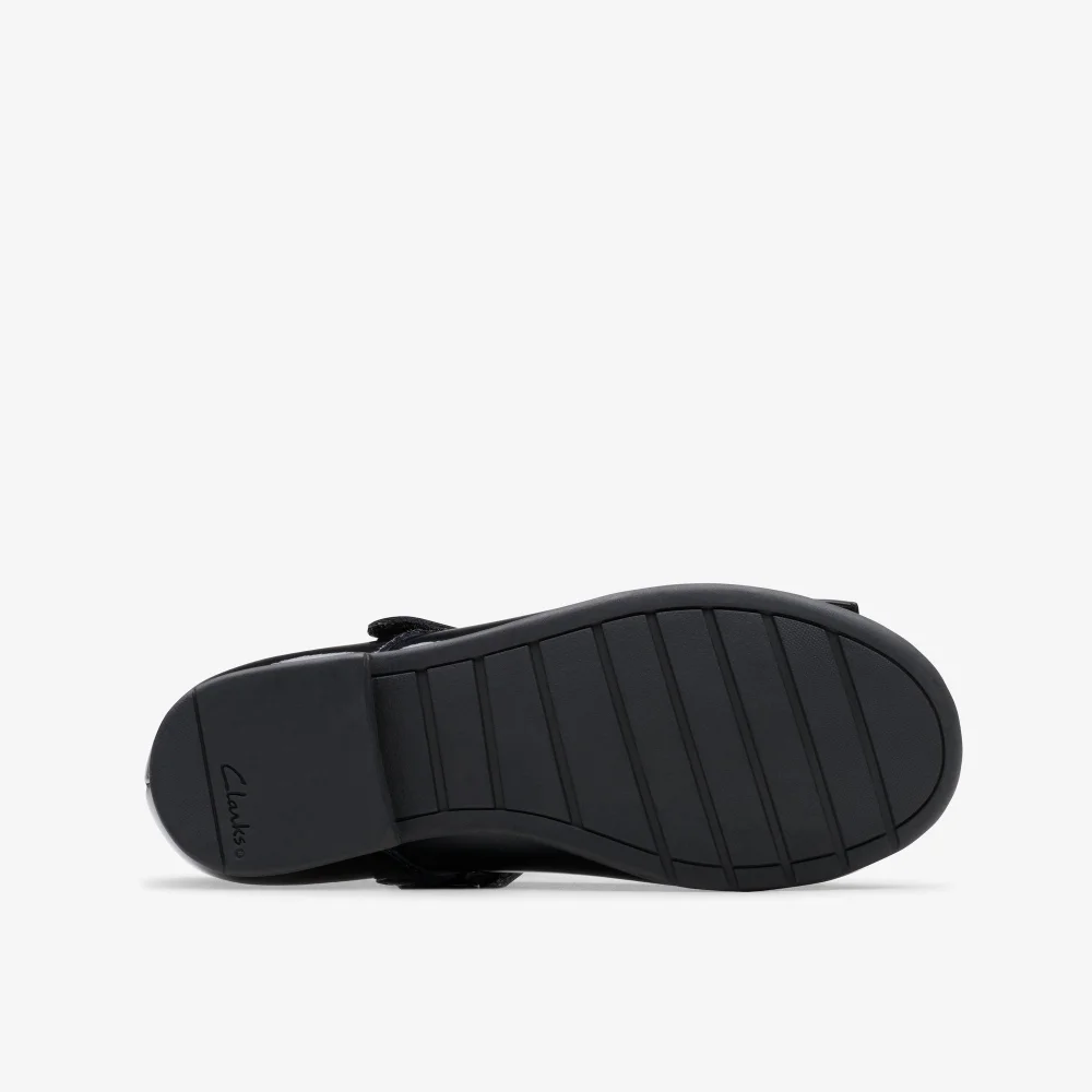 Clarks School Scala Tap Kid Black Patent Extra Wide - 10 Infants Image 3