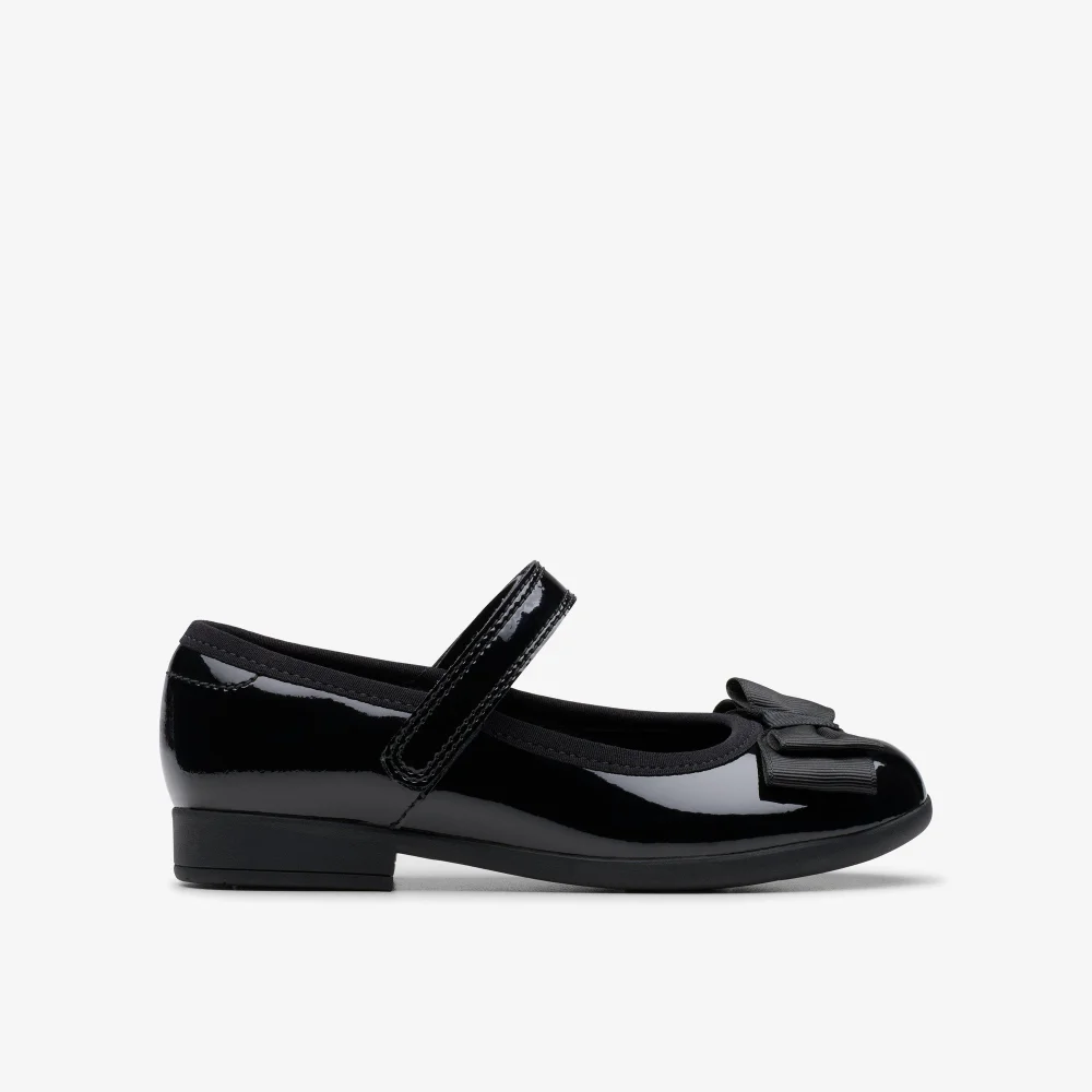 Clarks School Scala Tap Toddler Black Patent Extra Wide - 8 infants Image 1