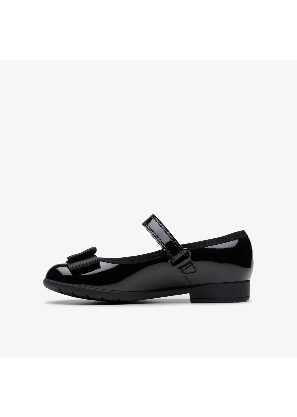 Clarks School Girls Black Scala Tap Toddler Patent Extra Wide - 8 infants Image 2