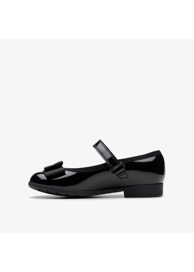 Clarks School Girls Black Scala Tap Toddler Patent Extra Wide