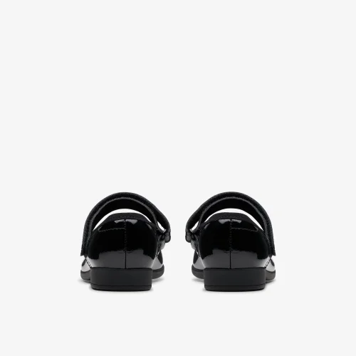 Clarks School Scala Tap Toddler Black Patent Wide - 8 infants Image 5
