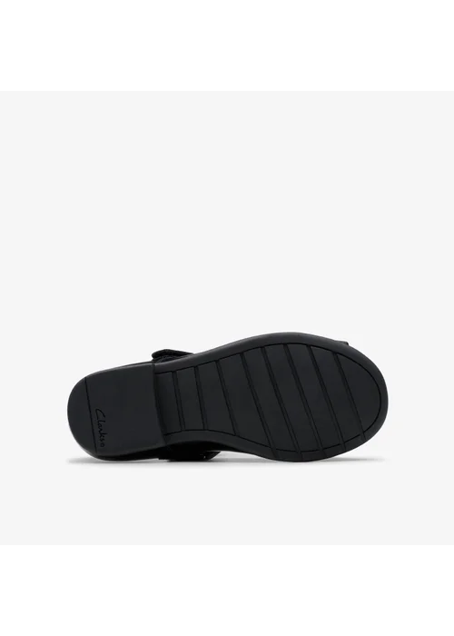 Clarks School Girls Black Scala Tap Toddler Patent Wide - 8 infants Image 3