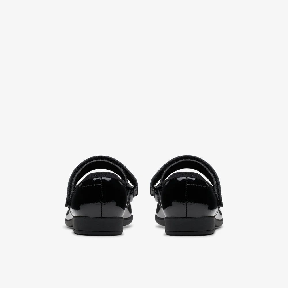 Clarks School Scala Tap Toddler Black Patent Narrow - 8 infants Image 5