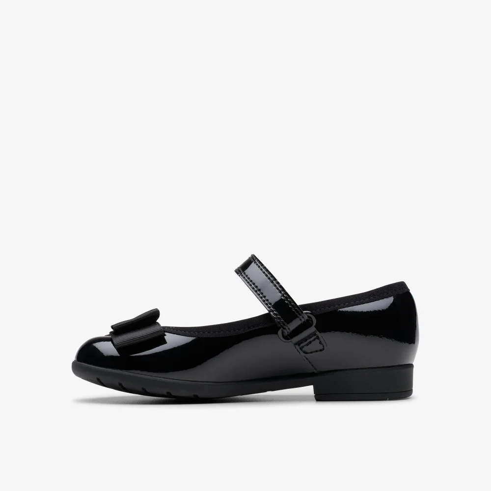 Clarks School Scala Tap Toddler Black Patent Narrow - 8 infants Image 2