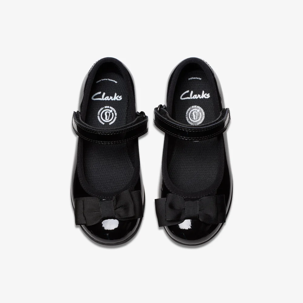 Clarks School Scala Tap Toddler Black Patent Narrow - 8 infants Image 6