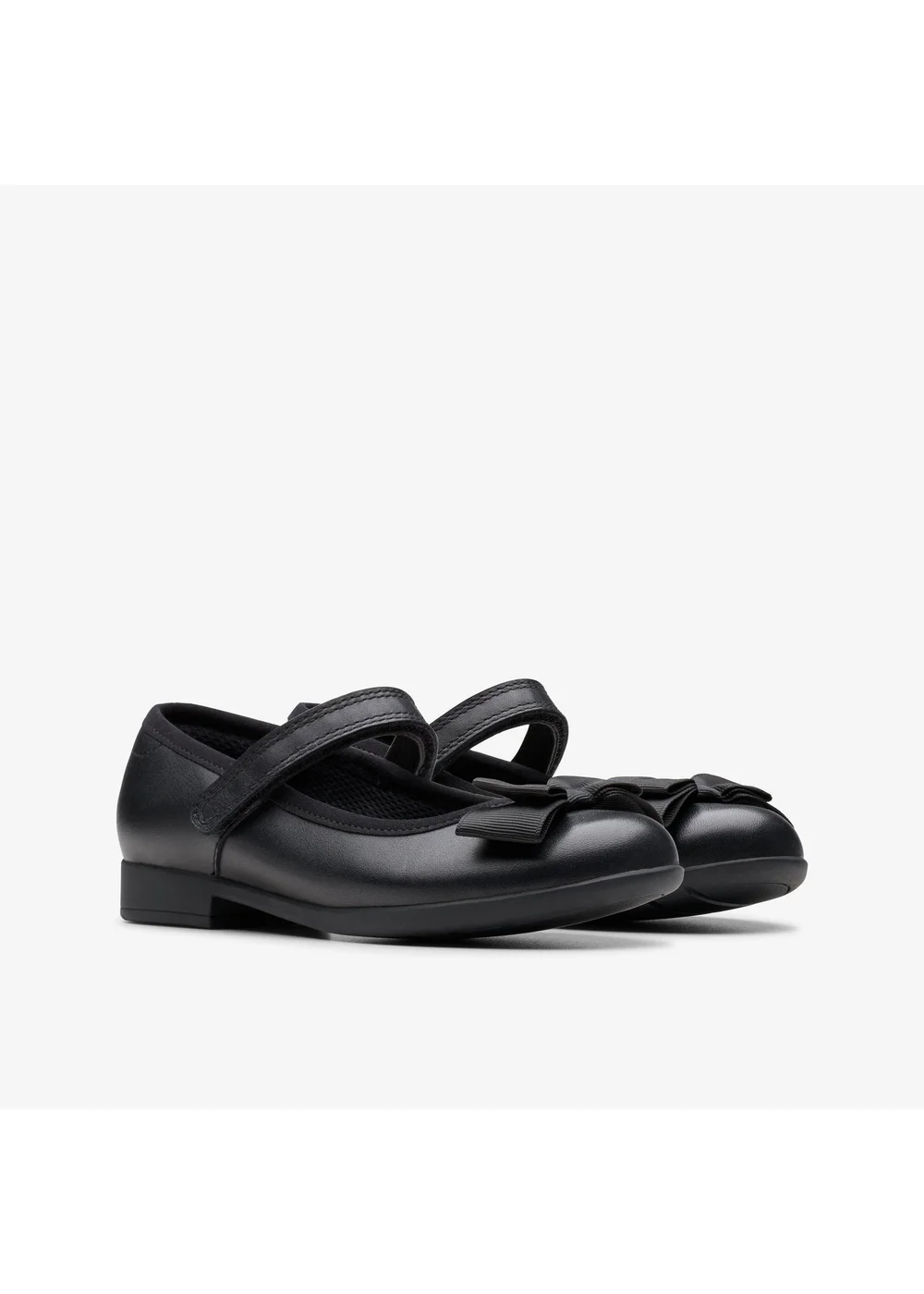 Clarks School Girls Black Scala Tap Kid Leather Extra Wide - 10 Infants Image 4