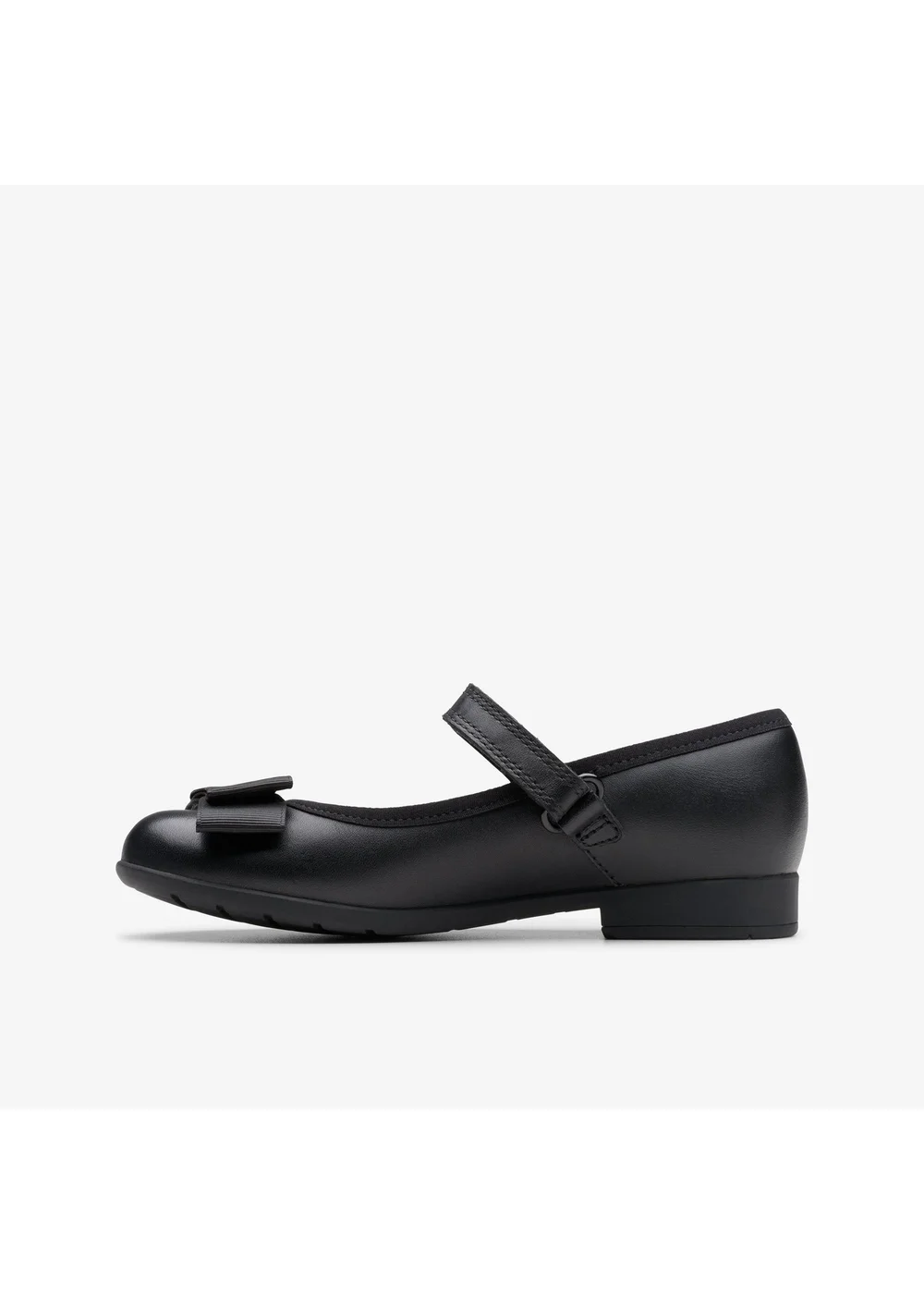 Clarks School Girls Black Scala Tap Kid Leather Extra Wide - 10 Infants Image 2