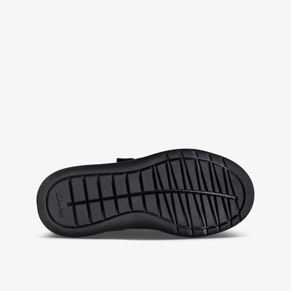 Clarks School Scape Sky Kid Black Leather Extra Wide - 10.5 Infants Image 3