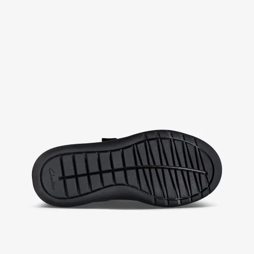 Clarks School Scape Sky Kid Black Leather Extra Wide - 10.5 Infants Image 3