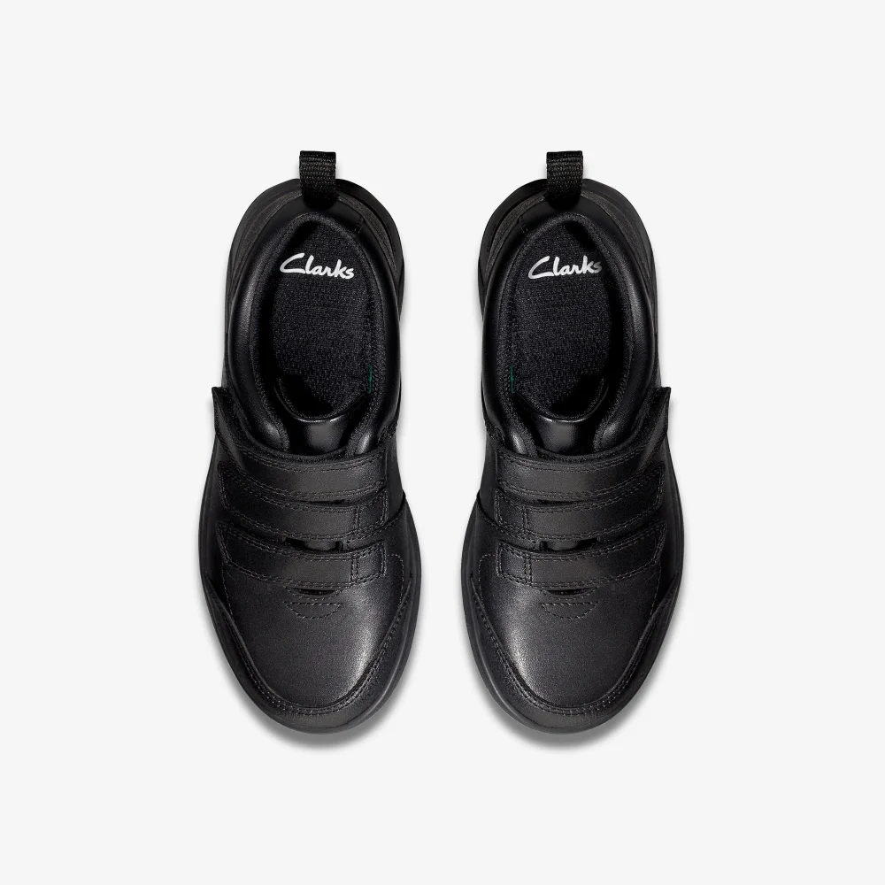 Clarks School Scape Sky Kid Black Leather Extra Wide - 10.5 Infants Image 6