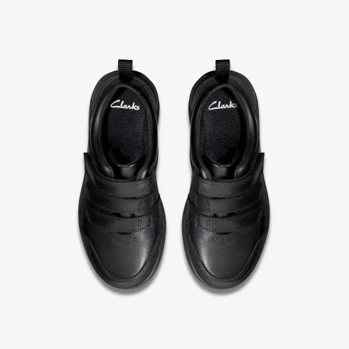 Clarks School Scape Sky Kid Black Leather Extra Wide - 10.5 Infants Image 6