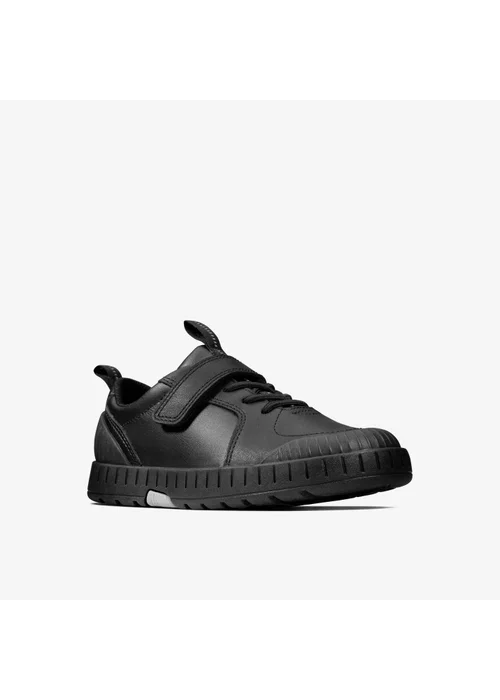 Clarks School Apollo Step Kid Black Leather Wide - 2 Image 3