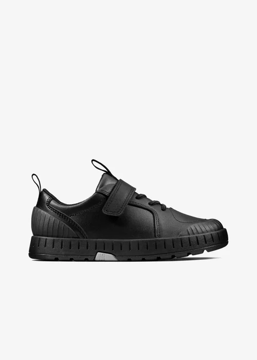 Clarks School Apollo Step Kid Black Leather Wide - 2 Image 1