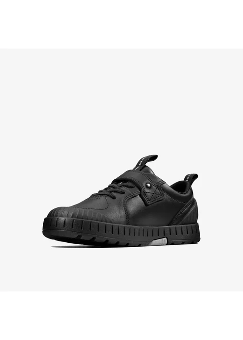 Clarks School Apollo Step Kid Black Leather Wide - 2 Image 4