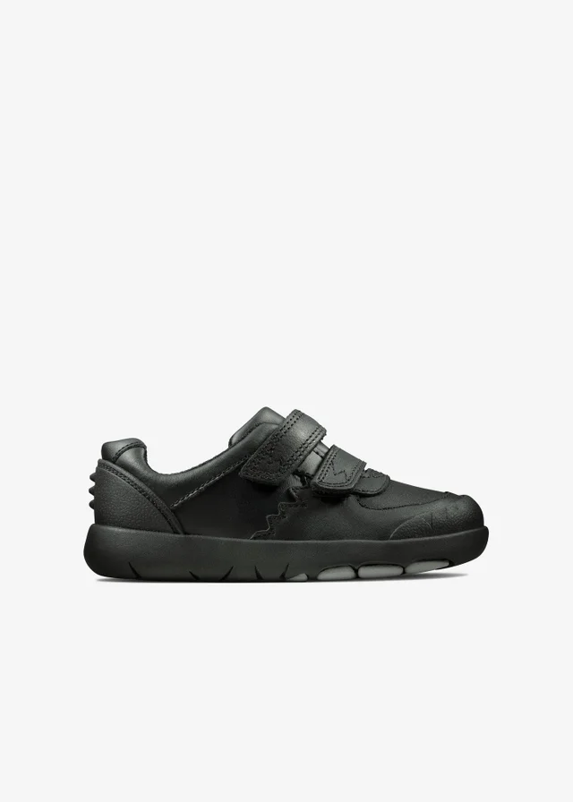 Clarks School Boys Black Rex Pace Toddler Leather Narrow