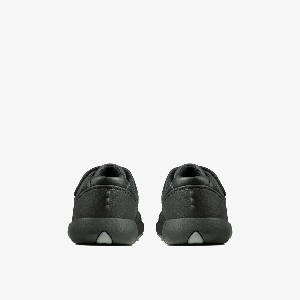 Clarks School Rex Pace Toddler Black Leather Narrow - 7 Infants Image 5