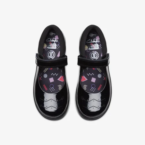 Clarks School Jazzy Jig Kid Black Patent Narrow - 10 Infant Image 6