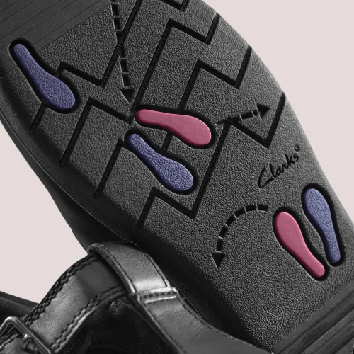 Clarks School Jazzy Tap Kid Black Leather Standard - 8 infant Image 3