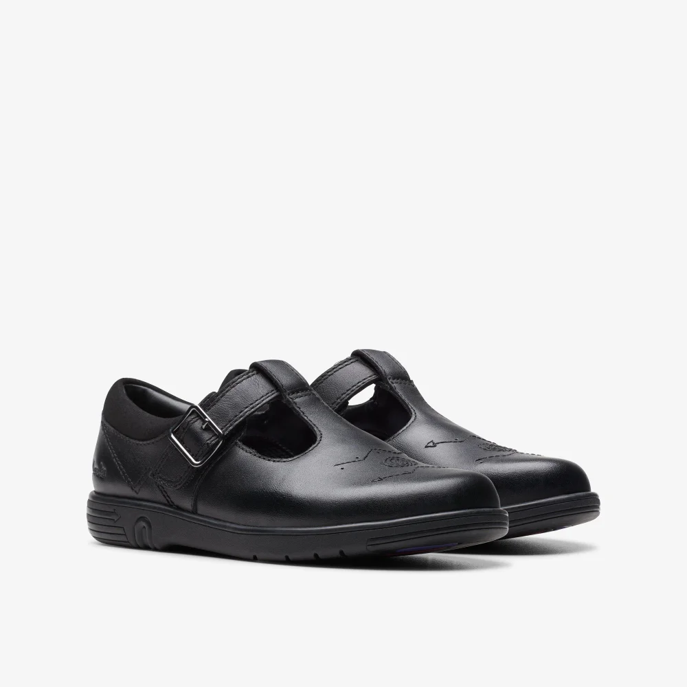 Clarks School Jazzy Tap Kid Black Leather Standard - 8 infant Image 6