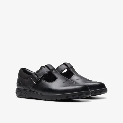 Clarks School Jazzy Tap Kid Black Leather Standard - 8 infant Image 6