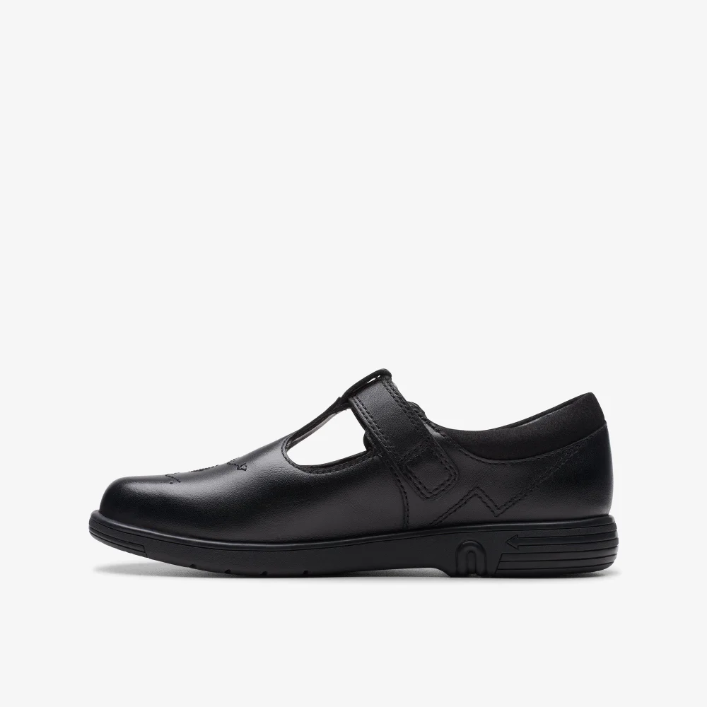 Clarks School Jazzy Tap Kid Black Leather Standard - 8 infant Image 4